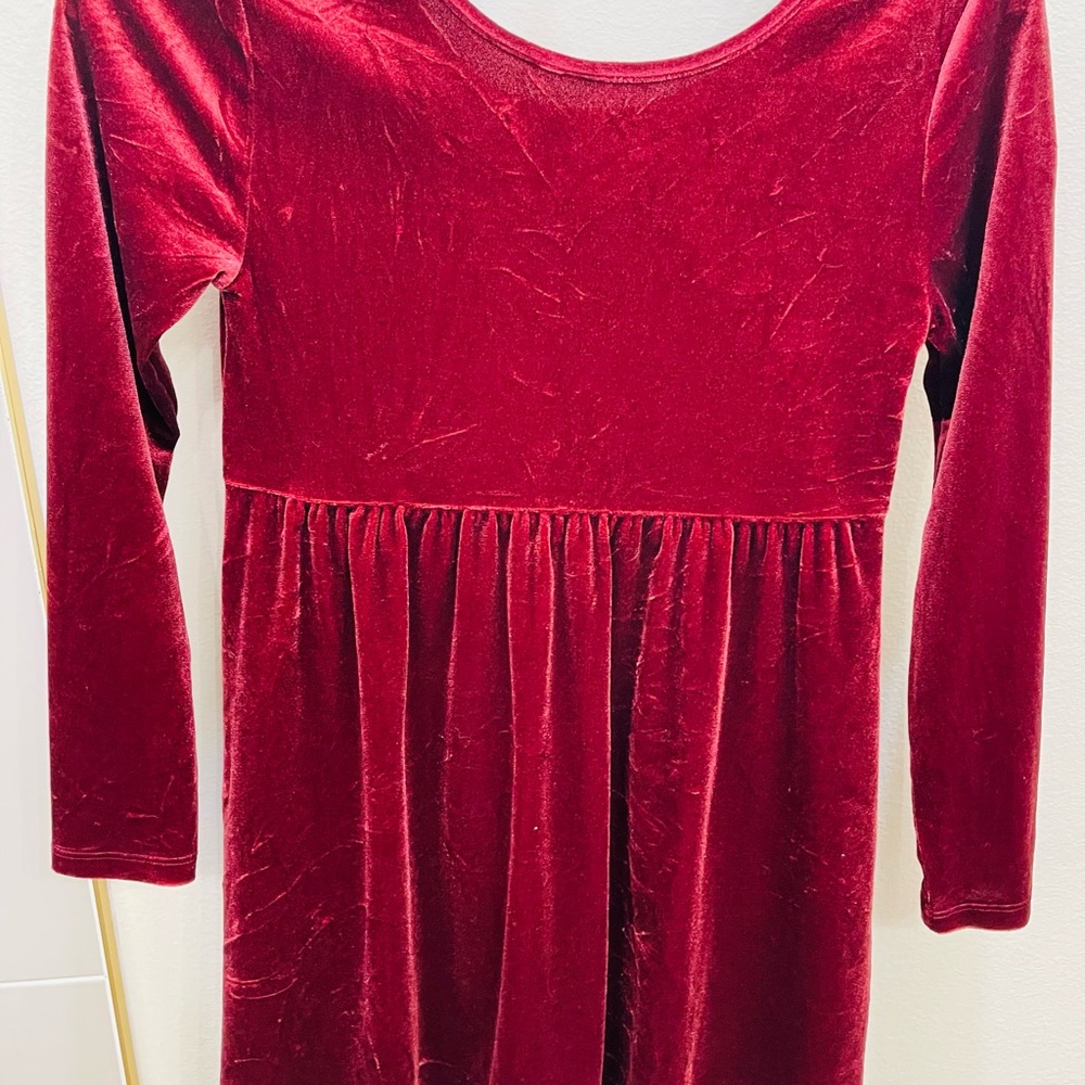 Old Navy Velvet Kids Dress - Rich Burgundy